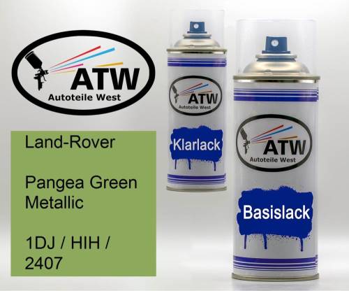Land-Rover, Pangea Green Metallic, 1DJ / HIH / 2407: 400ml Sprühdose + 400ml Klarlack - Set, von ATW Autoteile West.